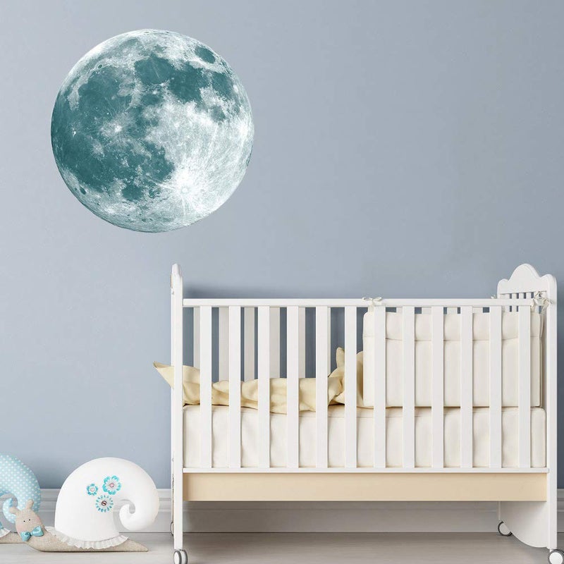 يويران ملصقات حائط Yuyeran Glow Moon ملصقات مضيئة على شكل قمر يتوهج في الظلام لتزيين غرفة الأطفال - Image 2